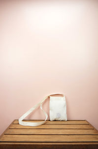 Mrs Kitty on Natural Canvas Mini Sling Bag