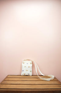 Bubble Fish on Natural Canvas Mini Sling Bag