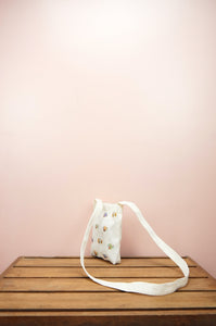 Bubble Fish on Natural Canvas Mini Sling Bag