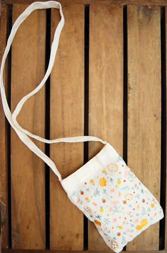 Easter Chicks on Natural Canvas Mini Sling Bag