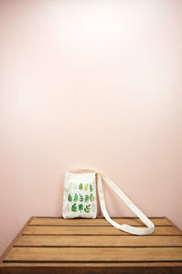 Leaves on Natural Canvas Mini Sling Bag