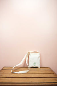 Leaves on Natural Canvas Mini Sling Bag