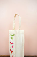 Ribbons on Natural Canvas Water Bottle Bag