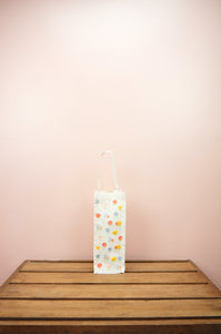 Cotton Candy Flowers on Natural Canvas Water Bottle Bag