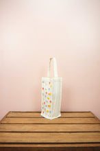 Cotton Candy Flowers on Natural Canvas Water Bottle Bag
