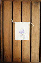 Dapper Pug (Available in 4 Colors) on Light Canvas Mini Drawstring Pouch