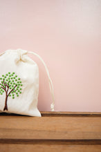 Dotted Tree on Light Canvas Mini Drawstring Pouch