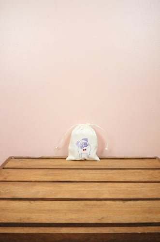 Dapper Pug (Available in 4 Colors) on Light Canvas Mini Drawstring Pouch