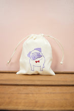 Dapper Pug (Available in 4 Colors) on Light Canvas Mini Drawstring Pouch