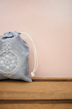 Dreamcatcher on Blue Cotton Chambray Mini Drawstring Pouch