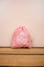 Dreamcatcher on Red Cotton Chambray Mini Drawstring Pouch