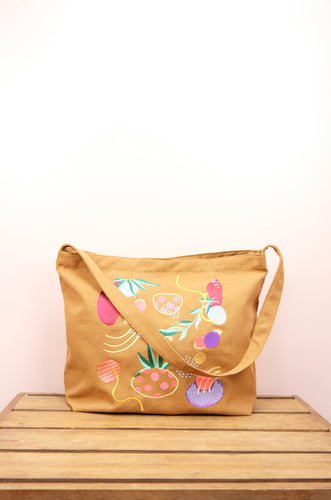 Comet on Dark Khaki Canvas Medium Sling Bag
