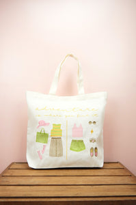 Adventure Is Where You Find It on Natural Canvas Shopping Tote