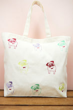 Pop Art Dapper Pug on Natural Canvas Shopping Tote