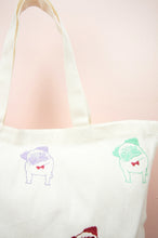 Pop Art Dapper Pug on Natural Canvas Shopping Tote