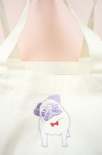 Pop Art Dapper Pug on Natural Canvas Shopping Tote