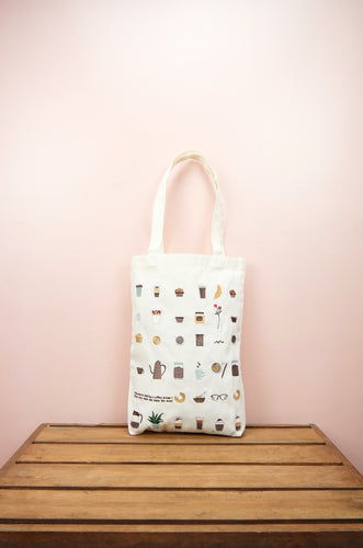 Coffee Lover on Natural Canvas Medium Tote