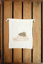 Jeepney with Tree on Light Canvas Medium Drawstring Pouch