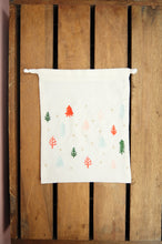 Mini Trees on Light Canvas Medium Drawstring Pouch