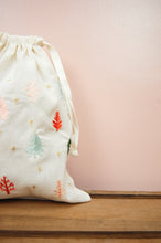 Mini Trees on Light Canvas Medium Drawstring Pouch