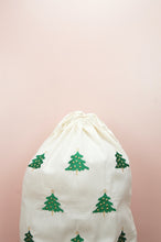 Christmas Trees on Light Canvas Santa Sack