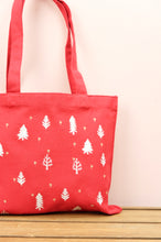Mini Trees on Red Canvas Mini Tote