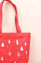 Mini Trees on Red Canvas Mini Tote