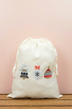Christmas Bells on Light Canvas Mini Sac