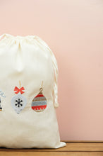 Christmas Bells on Light Canvas Mini Sac