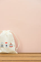 Christmas Bells on Light Canvas Mini Drawstring Pouch