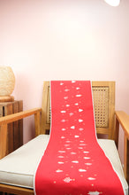 Mini Trees on Red Canvas Table Runner 6-8 Seater
