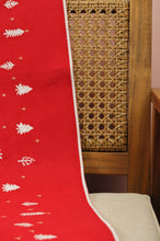 Mini Trees on Red Canvas Table Runner 6-8 Seater