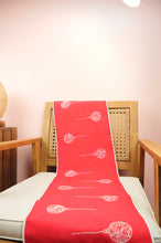 Silver Bells on Red Canvas Table Runner 6-8 Seater