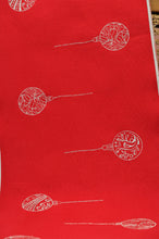 Silver Bells on Red Canvas Table Runner 6-8 Seater