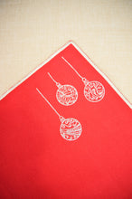 Silver Bells on Red Canvas Placemat