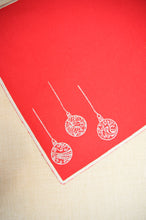 Silver Bells on Red Canvas Placemat