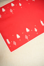 Mini Trees on Red Canvas Placemat