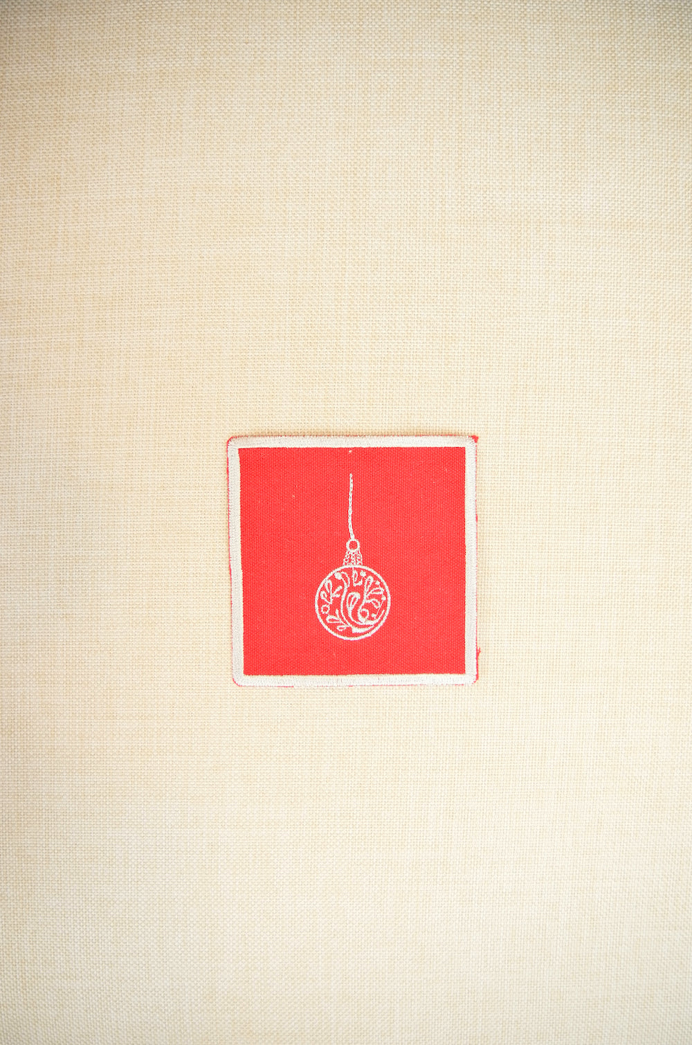 Silver Bells on Red Canvas Coaster