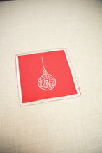 Silver Bells on Red Canvas Coaster