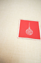 Silver Bells on Red Canvas Coaster