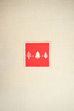Mini Trees on Red Canvas Coaster