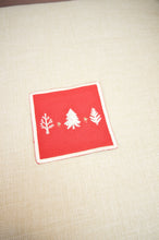 Mini Trees on Red Canvas Coaster