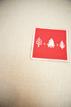 Mini Trees on Red Canvas Coaster