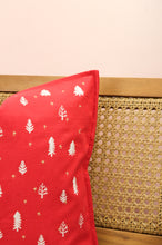 Mini Trees on Red Canvas Cushion Cover