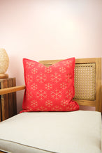 Gold Snowflakes on Red Canvas Cushion Cover