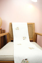 Mini Tree with Ornaments on Natural Canvas Table Runner 6-8 Seater