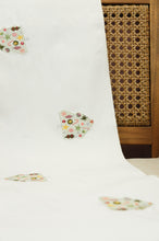 Mini Tree with Ornaments on Natural Canvas Table Runner 6-8 Seater