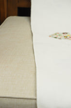 Mini Tree with Ornaments on Natural Canvas Table Runner 6-8 Seater