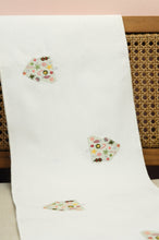 Mini Tree with Ornaments on Natural Canvas Table Runner 6-8 Seater