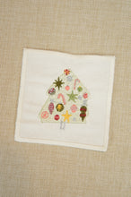 Mini Tree with Ornaments on Natural Canvas Coaster